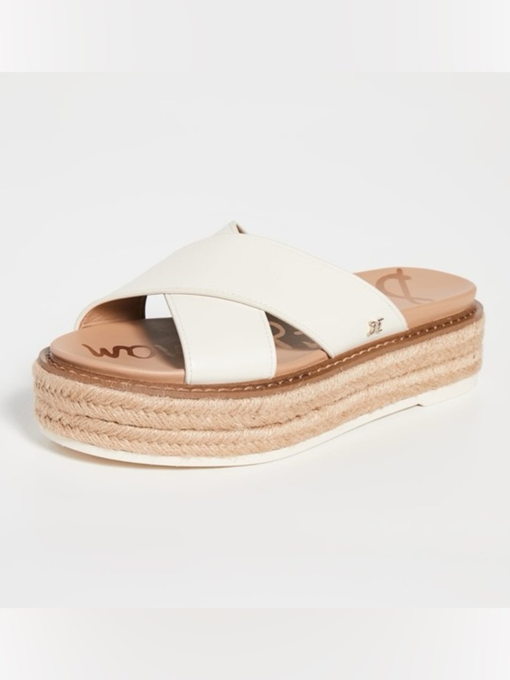 White Espadrille Slide Sandal 8M